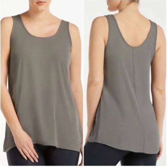 Spanx Chiffon tank top Smoky Olive - Picture 1 of 6